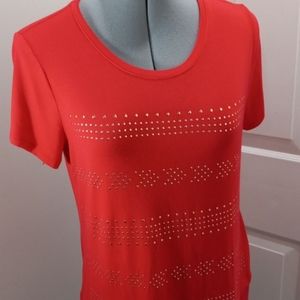 Apt 9 Red Top W/small gold faux studs Sz Med